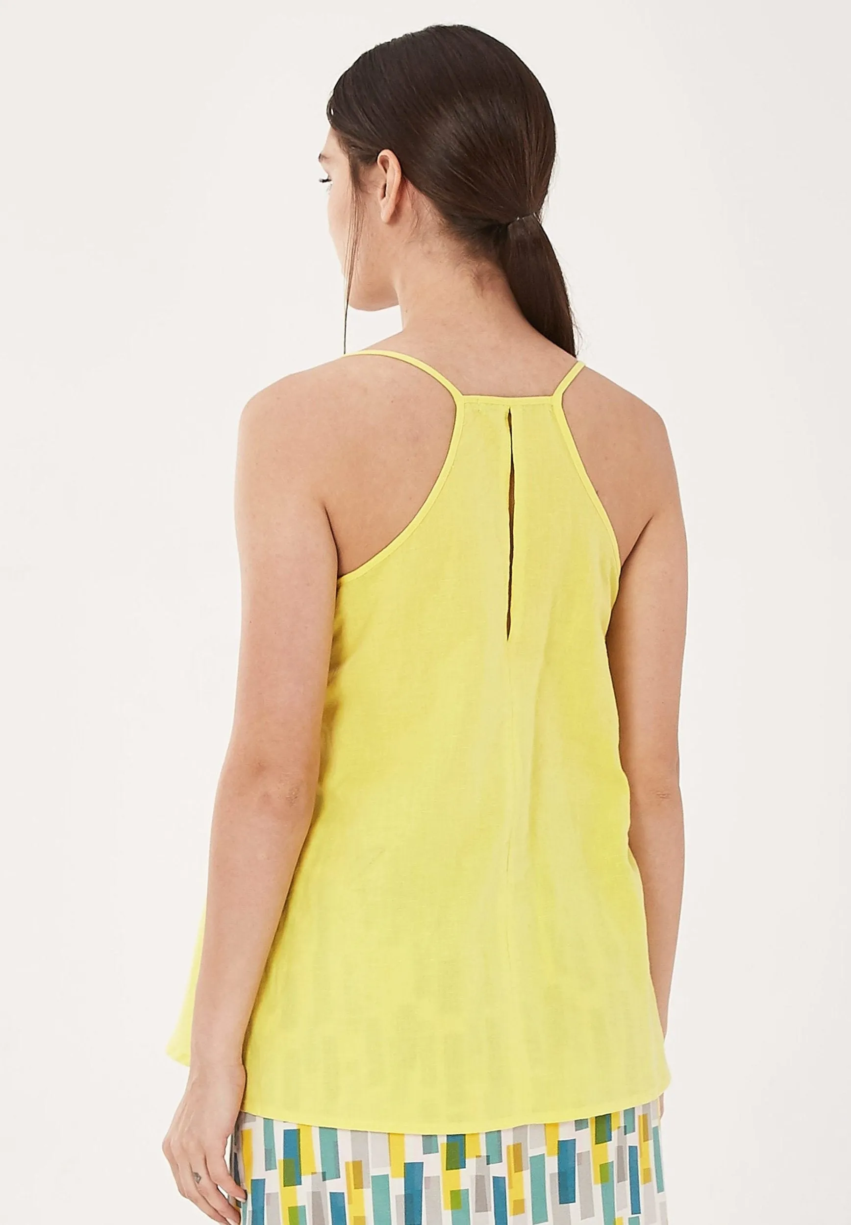 Women's Linen Blend Spaghetti Strap Top Lemonade sold by Ivalo.com product image thumbnail 2