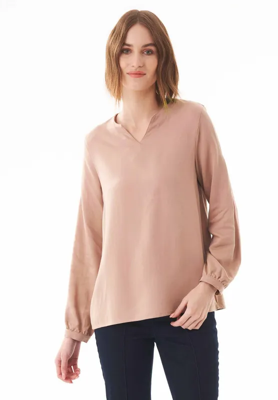 Women's Viscose V-Neck Blouse Misty Rose sold by Ivalo.com