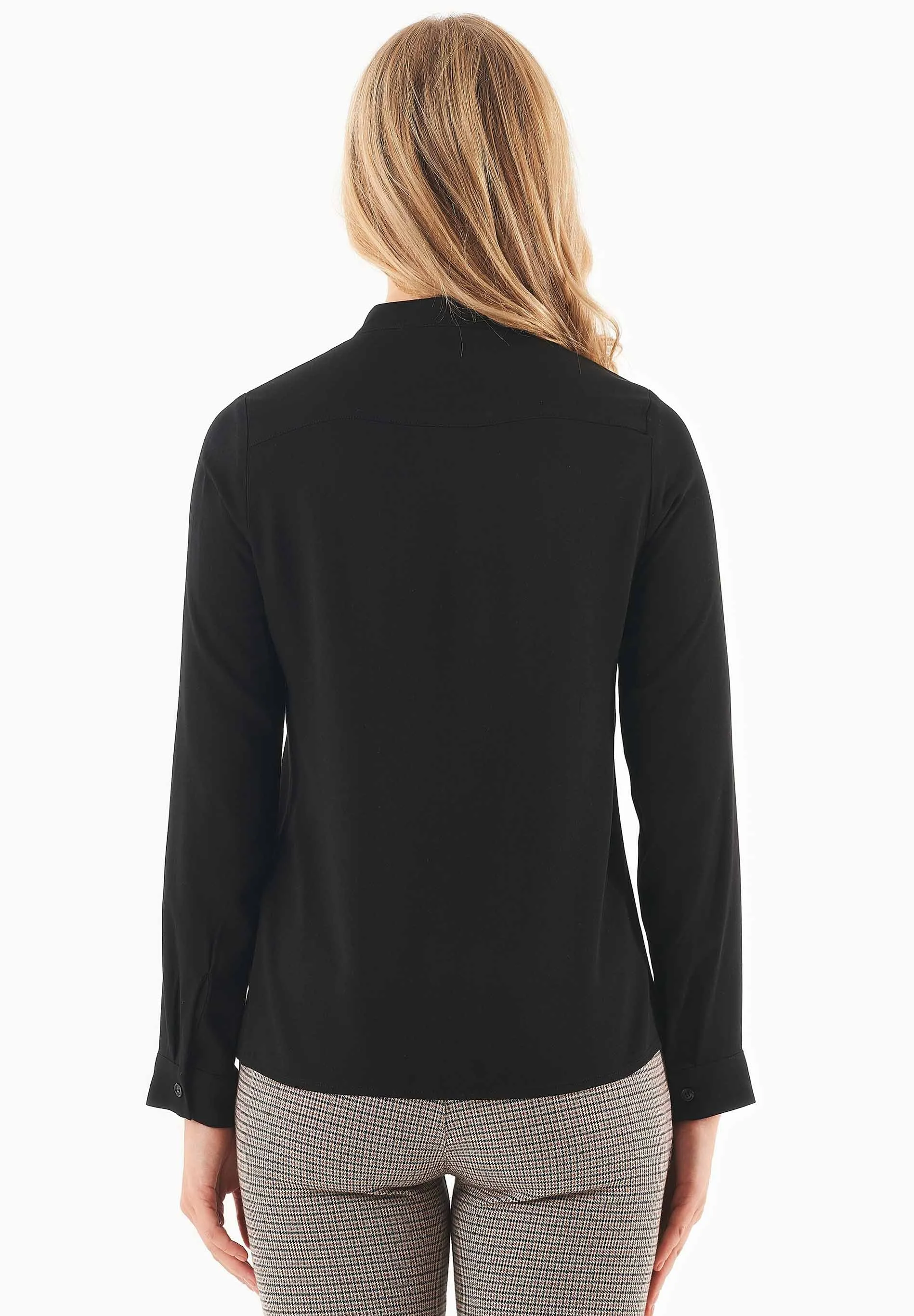 Women's Viscose Button-Up Blouse Black sold by Ivalo.com product image thumbnail 3