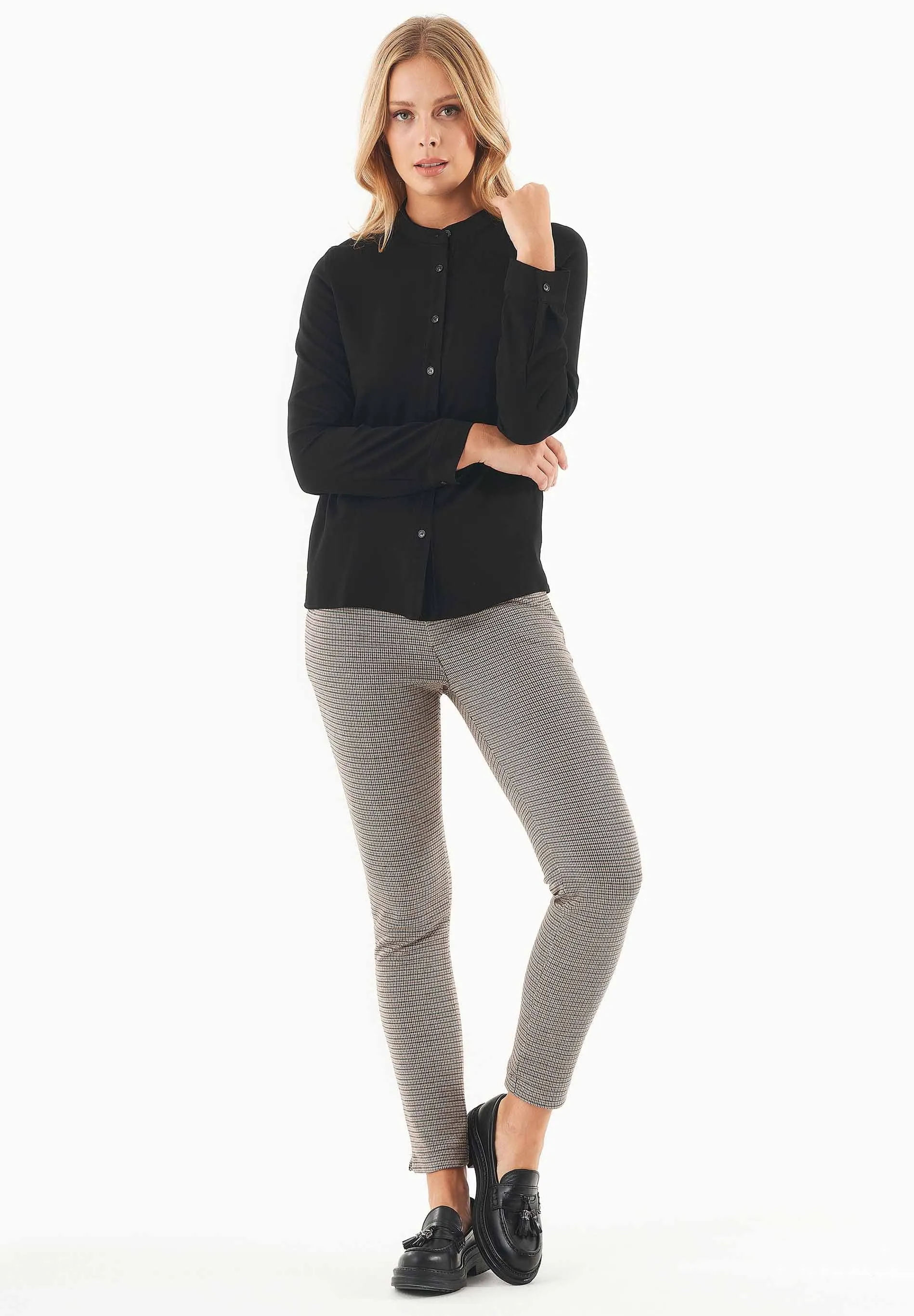 Women's Viscose Button-Up Blouse Black sold by Ivalo.com product image thumbnail 4