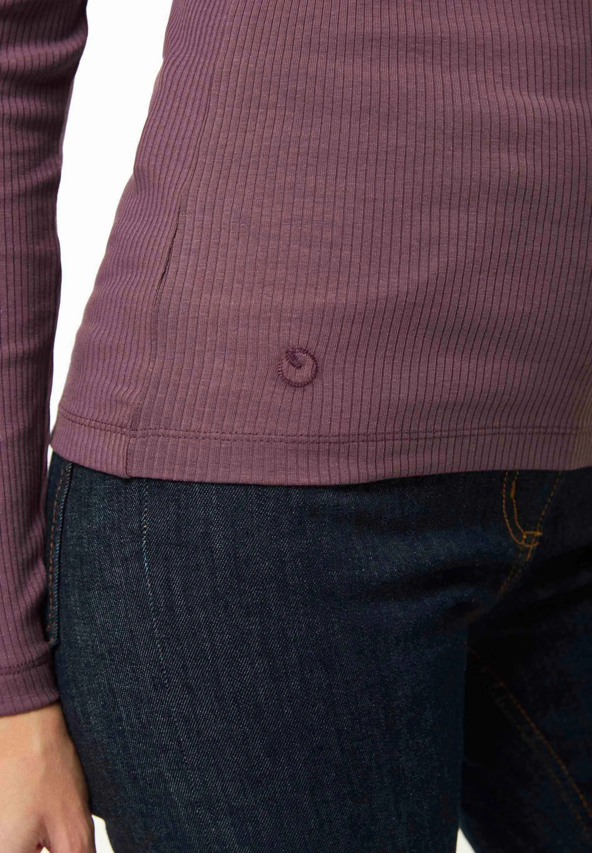 Women's Long Sleeved Cotton Turtleneck Dark Fig sold by Ivalo.com product image thumbnail 5