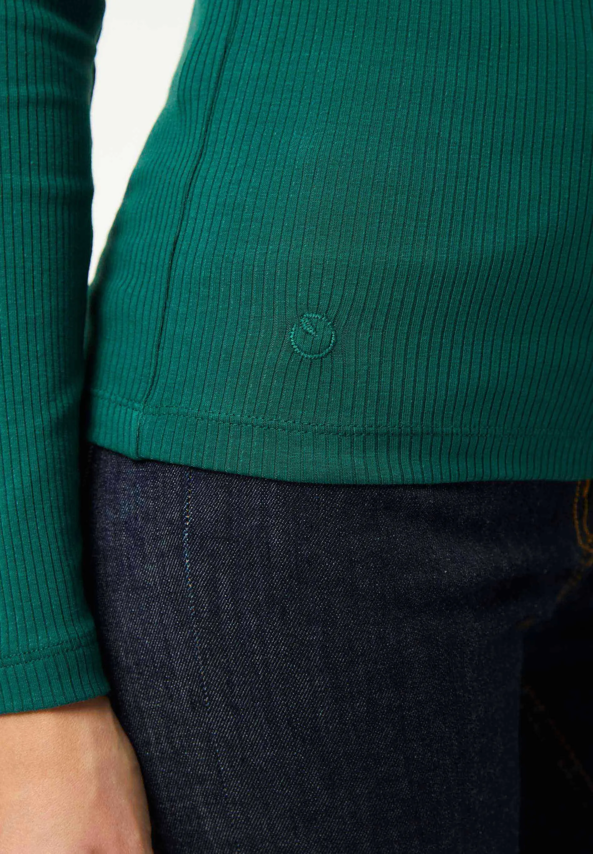 Women's Long Sleeved Cotton Turtleneck Deep Emerald sold by Ivalo.com product image thumbnail 5