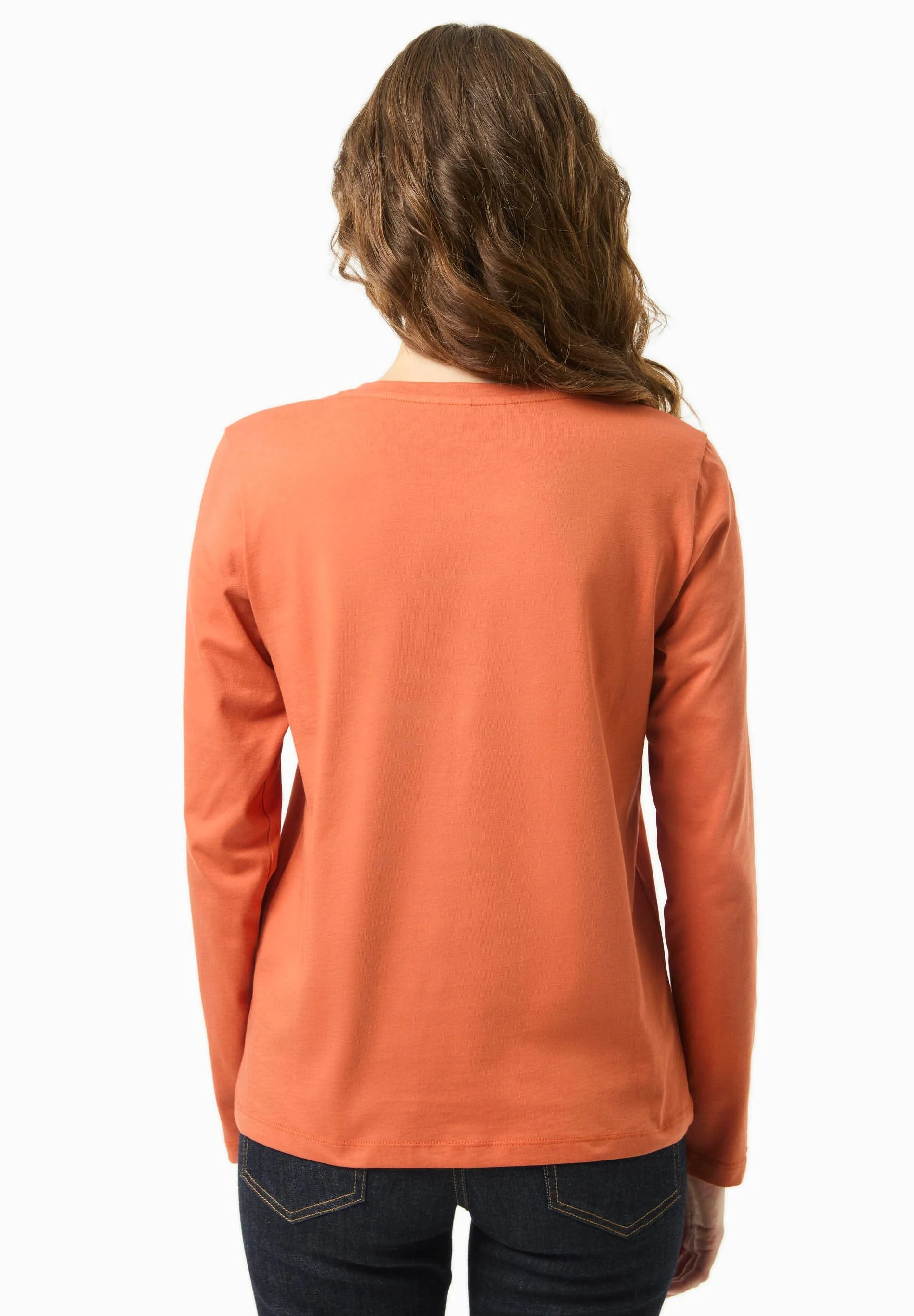 Women's Casual Long-Sleeved T-Shirt Dark Orange sold by Ivalo.com product image thumbnail 2