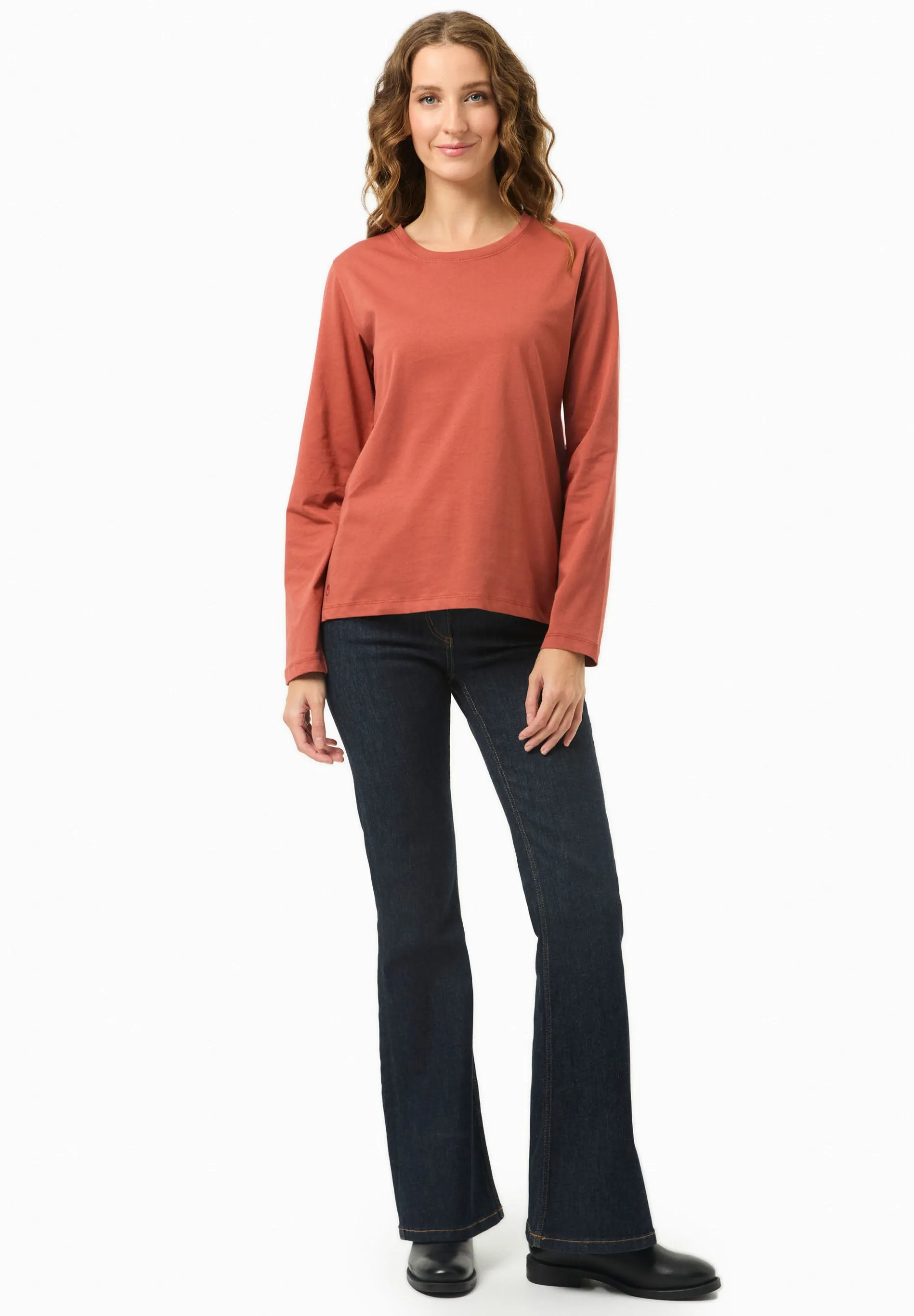 Women's Casual Long-Sleeved T-Shirt Cinnamon sold by Ivalo.com product image thumbnail 3