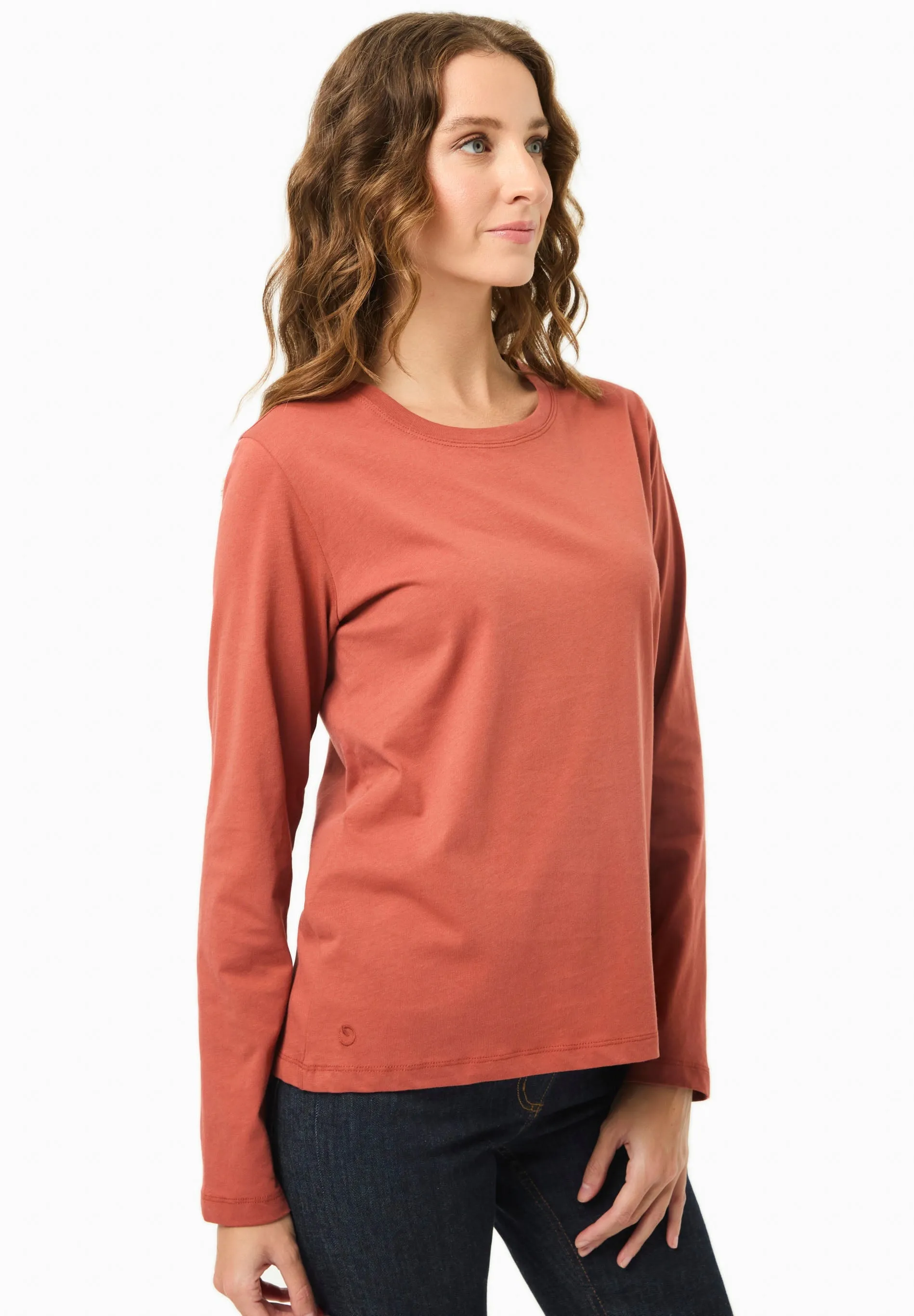 Women's Casual Long-Sleeved T-Shirt Cinnamon sold by Ivalo.com product image thumbnail 4