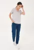 Lyocell Blend T-Shirt With Gathered Sleeves Cloud Grey sold by Ivalo.com