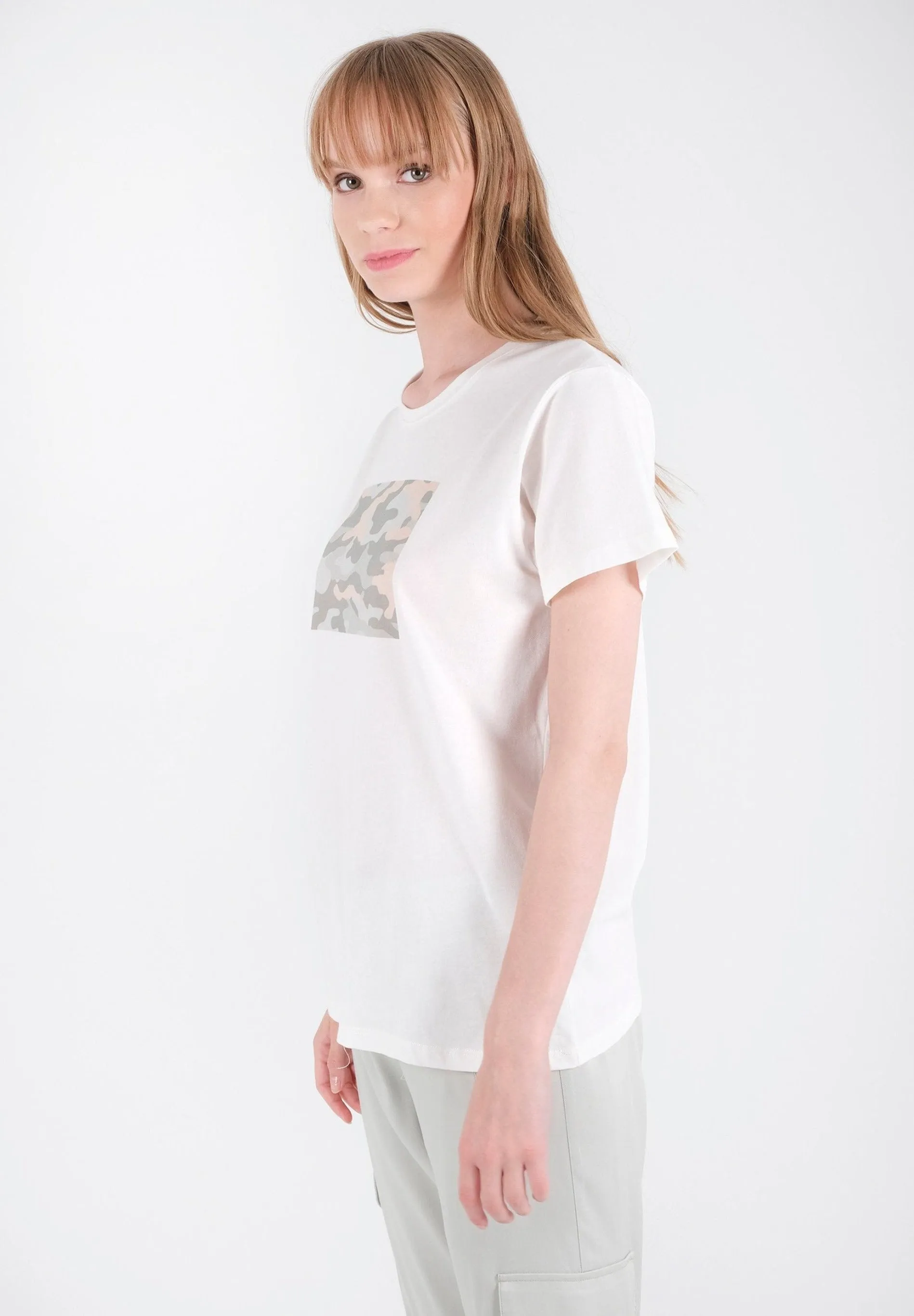 Women's Camouflage Print T-Shirt White sold by Ivalo.com product image thumbnail 4