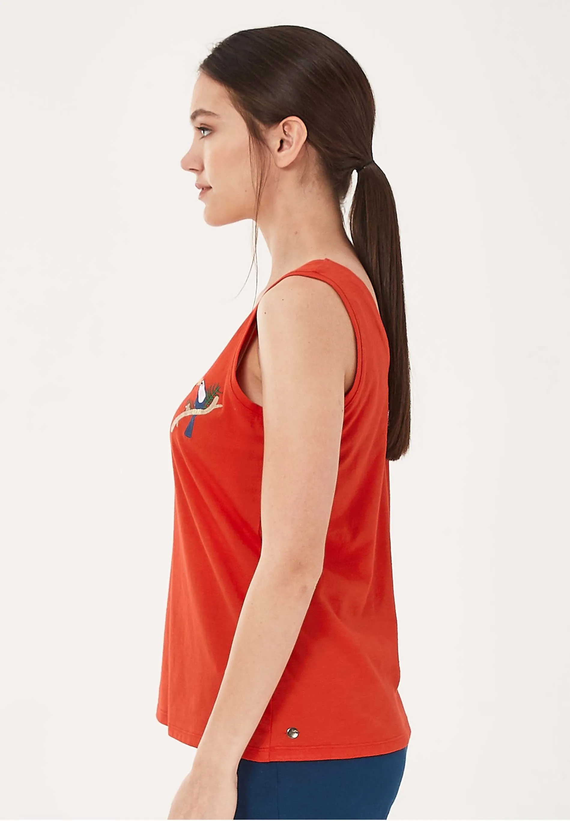 Toucan Embroidered Tank Top Red sold by Ivalo.com product image thumbnail 4