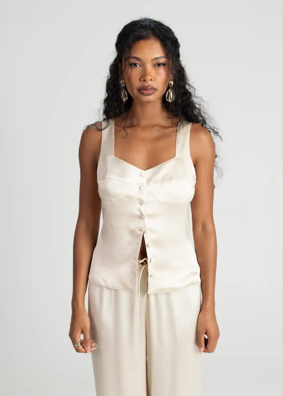 Giulia Satin Corset Top Champagne sold by Ivalo.com