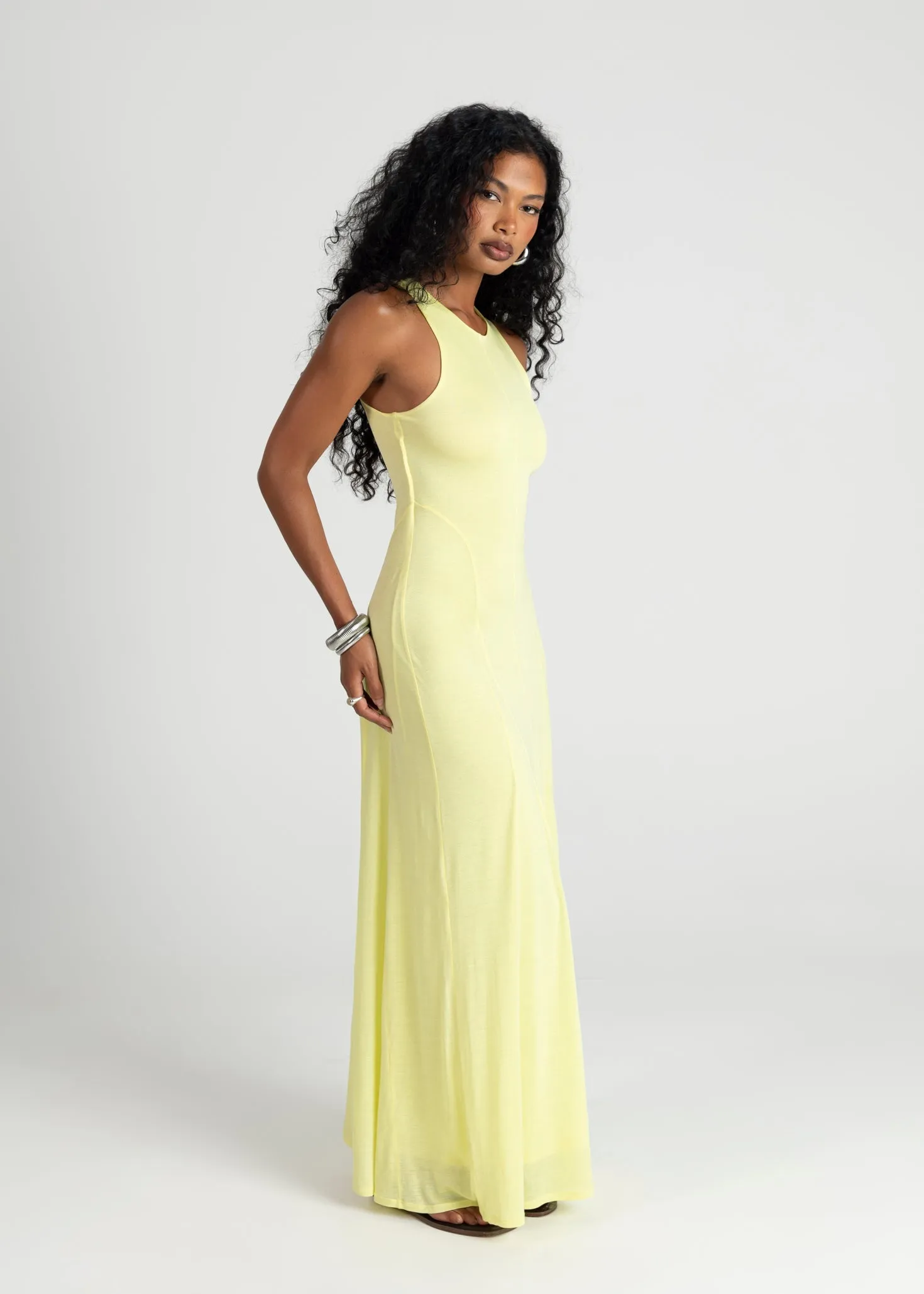 Florence Flowy Maxi Dress Lime sold by Ivalo.com product image thumbnail 5