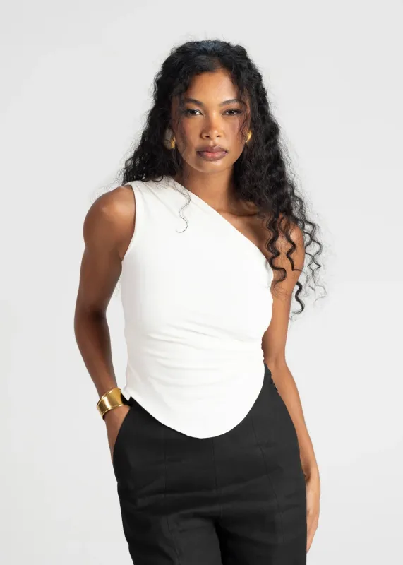 Anita One Shoulder Top Off White sold by Ivalo.com
