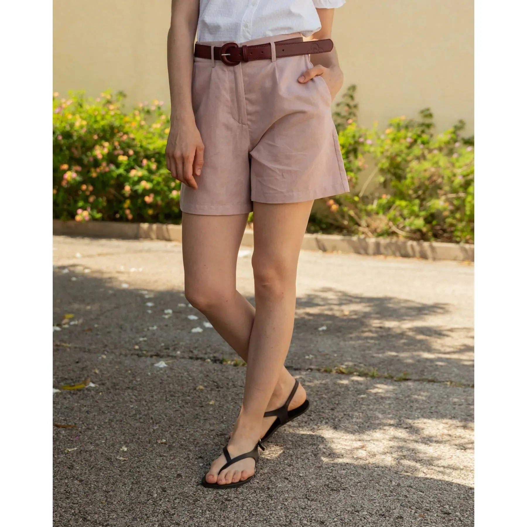 Cala Linen Blend Shorts Pink sold by Ivalo.com