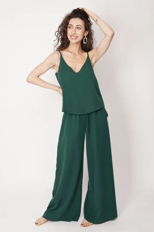 Wide Leg Tencel Trousers Green sold by Ivalo.com