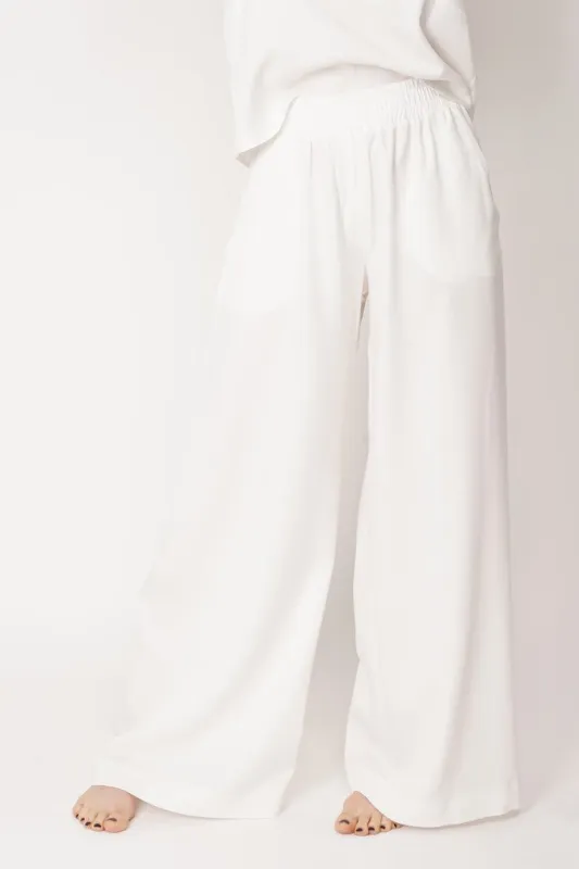 Wide Leg Tencel Trousers White sold by Ivalo.com