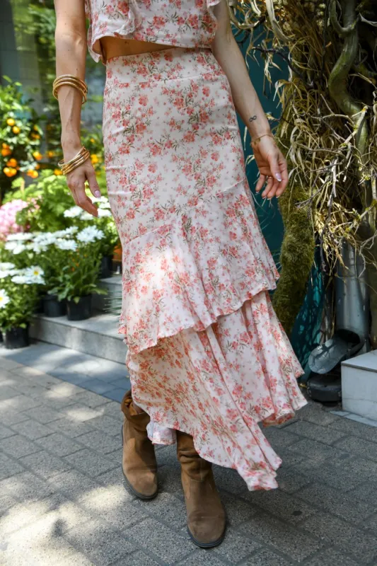 Kiara Ruffle Hem Skirt Floral Print sold by Ivalo.com