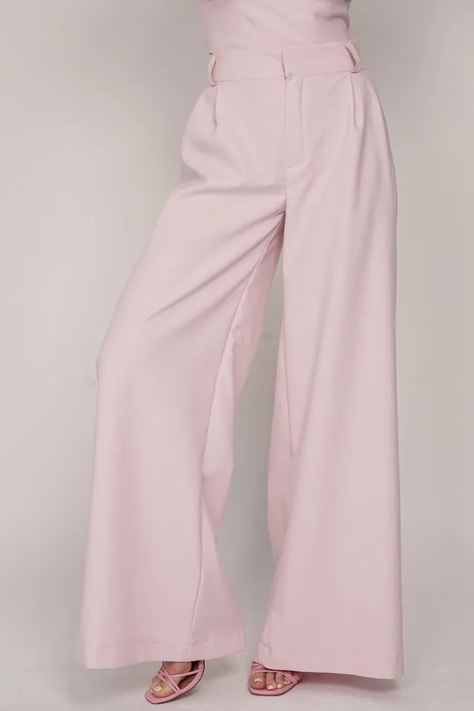 Coco Wide Leg Trousers Powder Pink sold by Ivalo.com