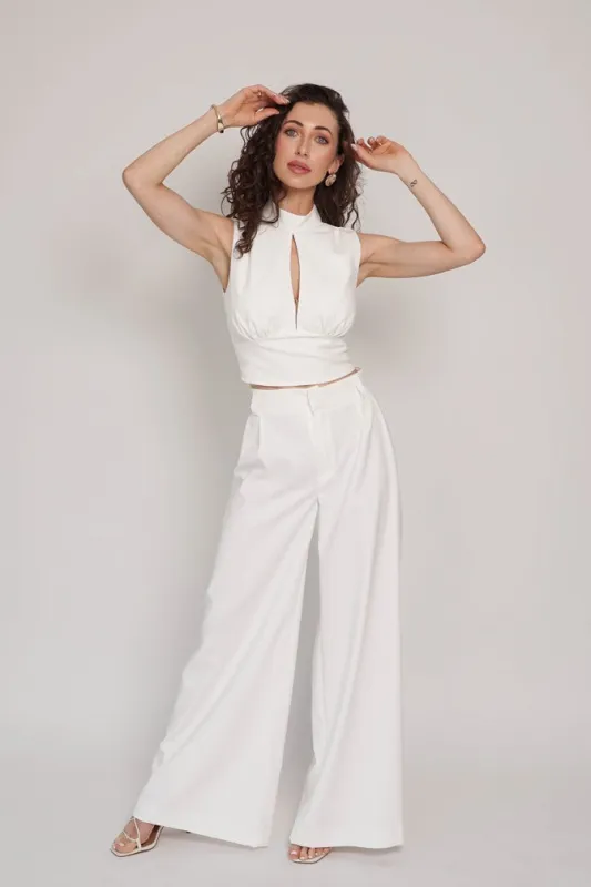 Coco Wide Leg Trousers White sold by Ivalo.com