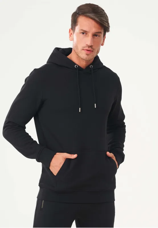 Men's Organic Cotton Hoodie With Kangaroo Pocket Black sold by Ivalo.com