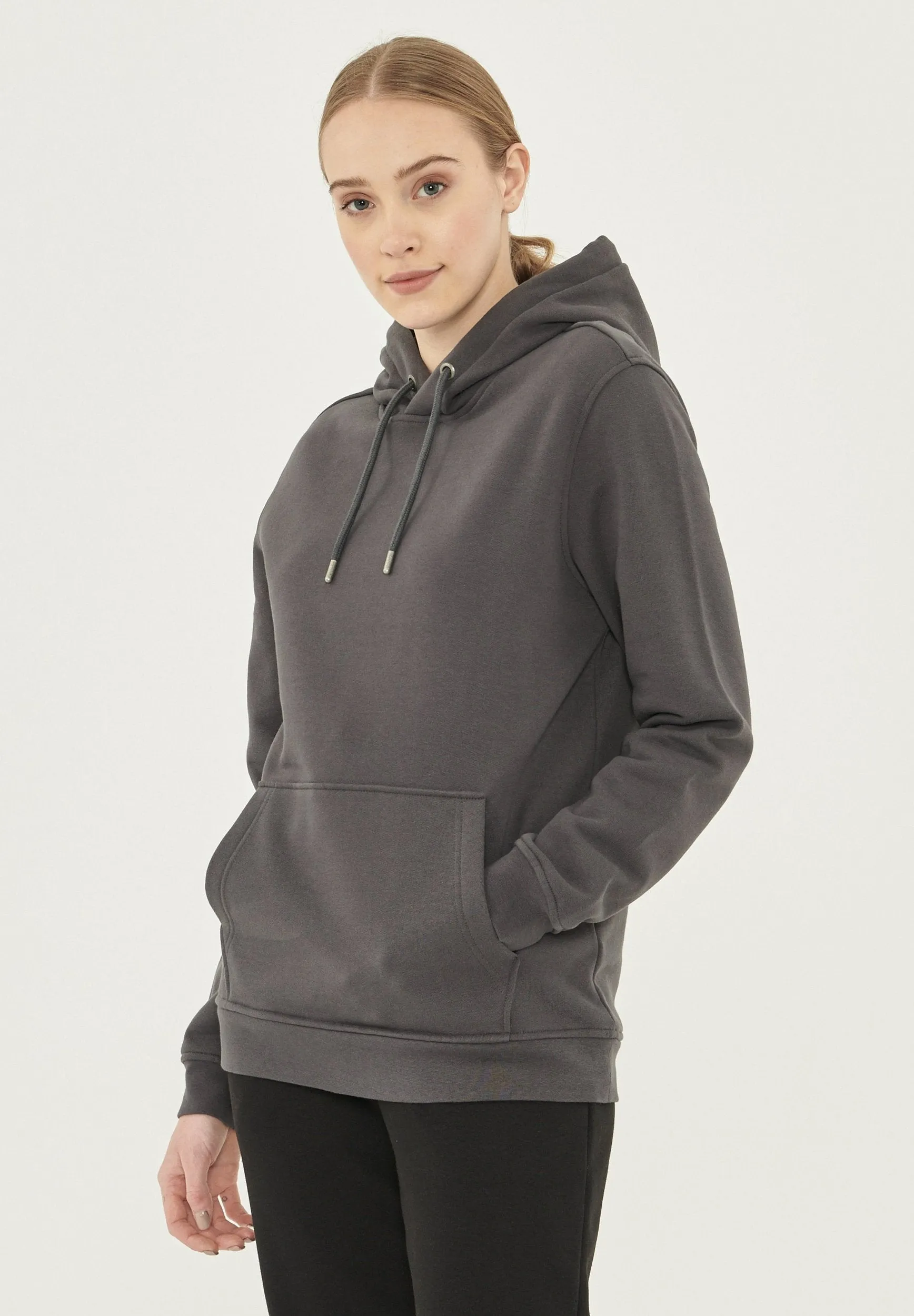 Women's Organic Cotton Hoodie With Kangaroo Pocket Asphalt sold by Ivalo.com product image thumbnail 4