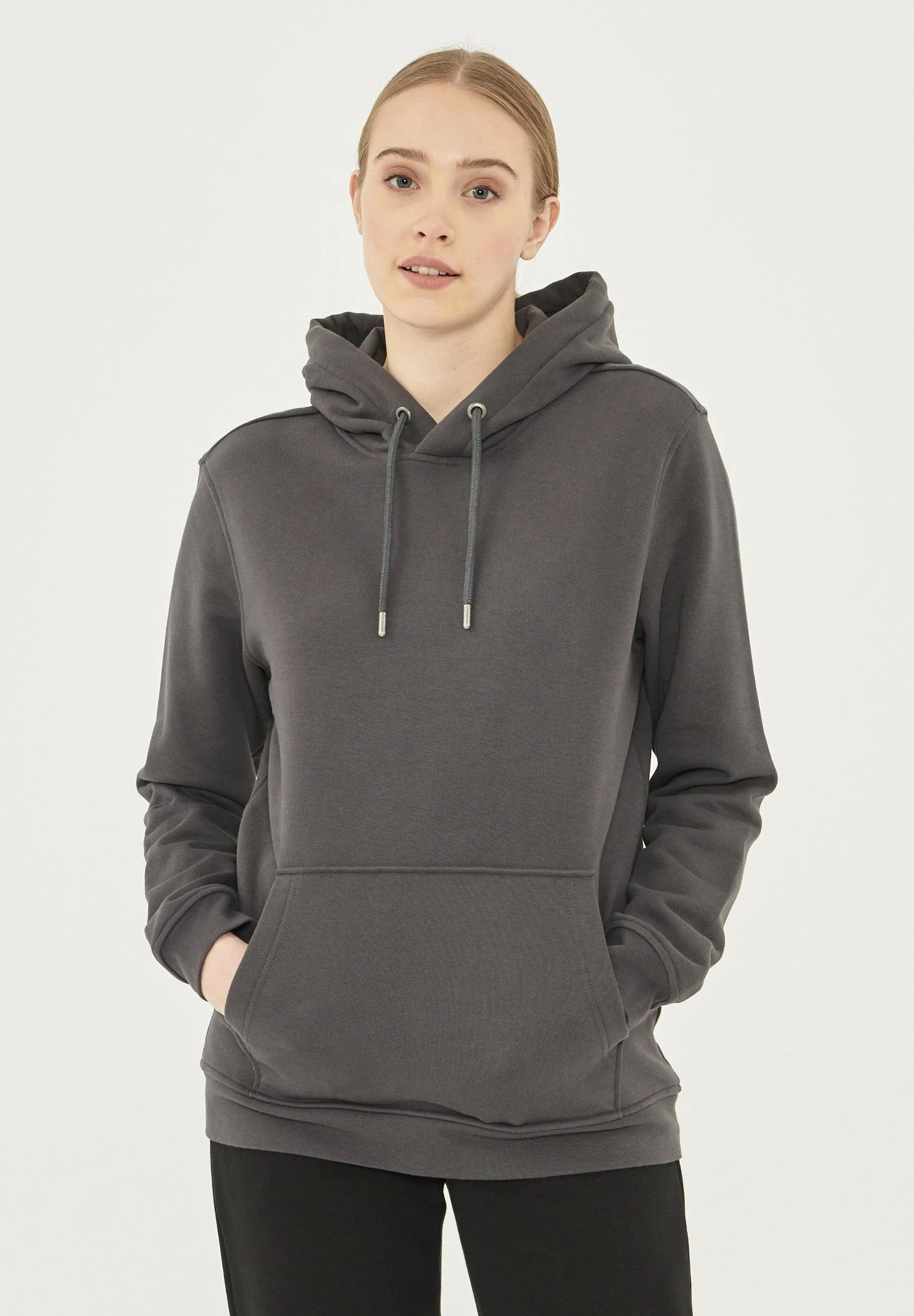 Women's Organic Cotton Hoodie With Kangaroo Pocket Asphalt sold by Ivalo.com