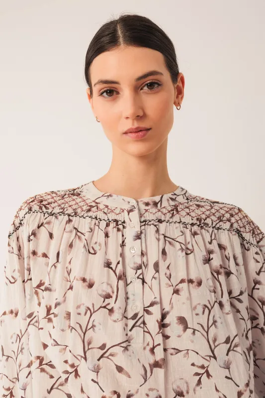 Smock-Detailed Blouse Brown sold by Ivalo.com