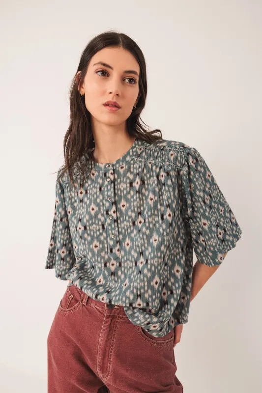 Smock Detail Blouse Blue sold by Ivalo.com