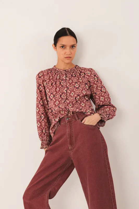 Ikat Print Shirt Red sold by Ivalo.com