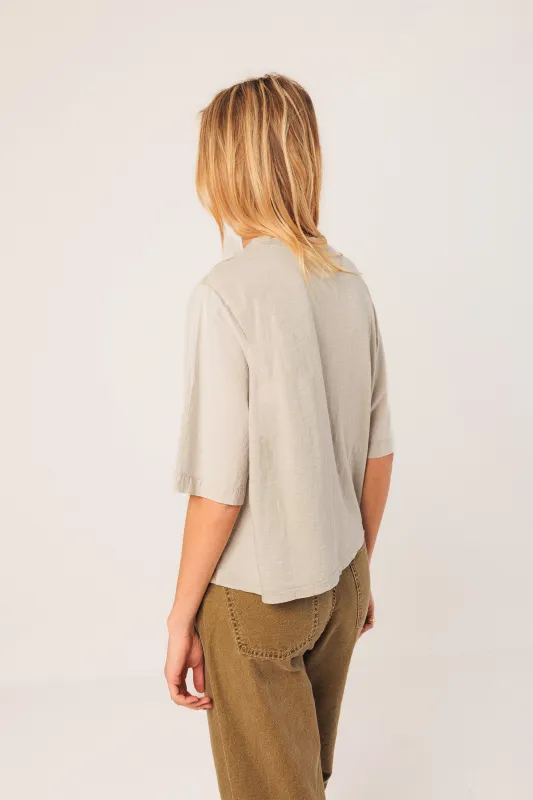 Embroidered Cotton Shirt Stone sold by Ivalo.com