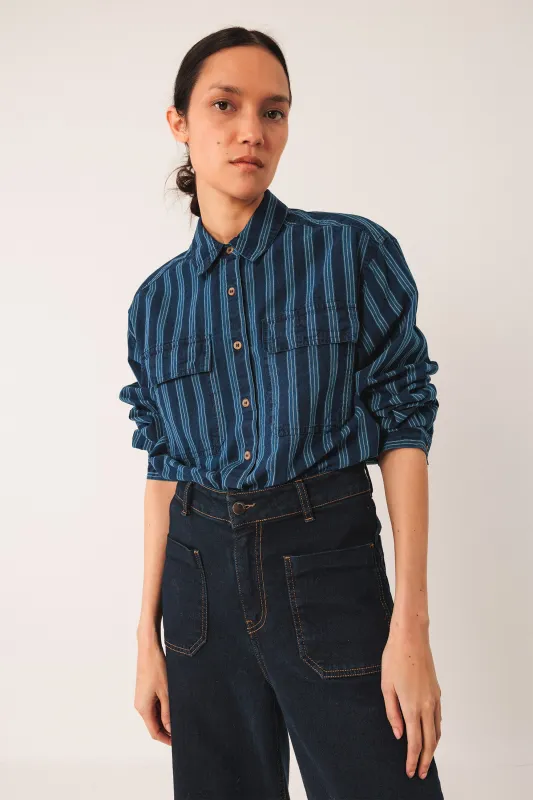 Striped Cotton Shirt Blue sold by Ivalo.com