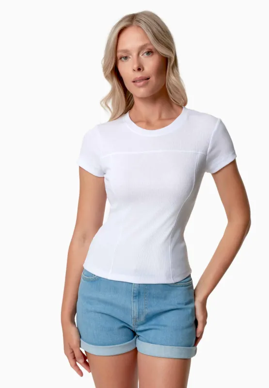 Tillda Ribbed T-Shirt White sold by Ivalo.com