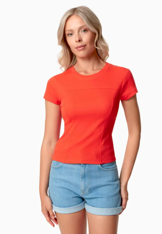 Tillda Ribbed T-Shirt Hot Red sold by Ivalo.com