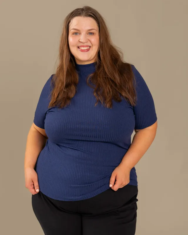 Ribbed T-Shirt Ocean Blue sold by Ivalo.com