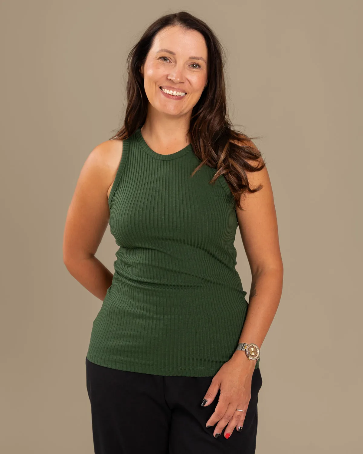 Ribbed Top Forest Green sold by Ivalo.com