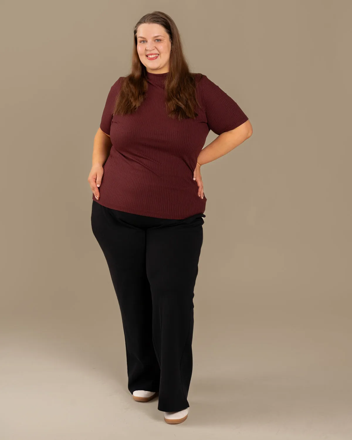 Ribbed T-Shirt Burgundy sold by Ivalo.com product image thumbnail 4