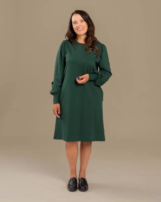 Puff Sleeve Dress Forest Green sold by Ivalo.com