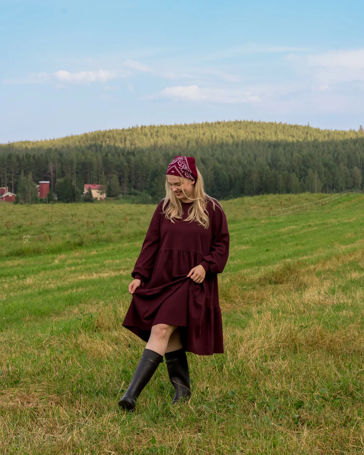 Long Sleeved Dress Burgundy sold by Ivalo.com product image thumbnail 2