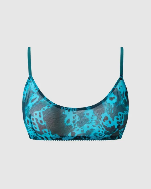 Mesh Scoop Bralette Deep Teal Orchid made by Ivalo.com