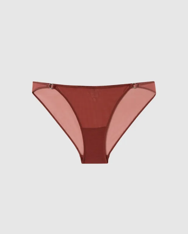Mesh Tanga Briefs Rust sold by Ivalo.com