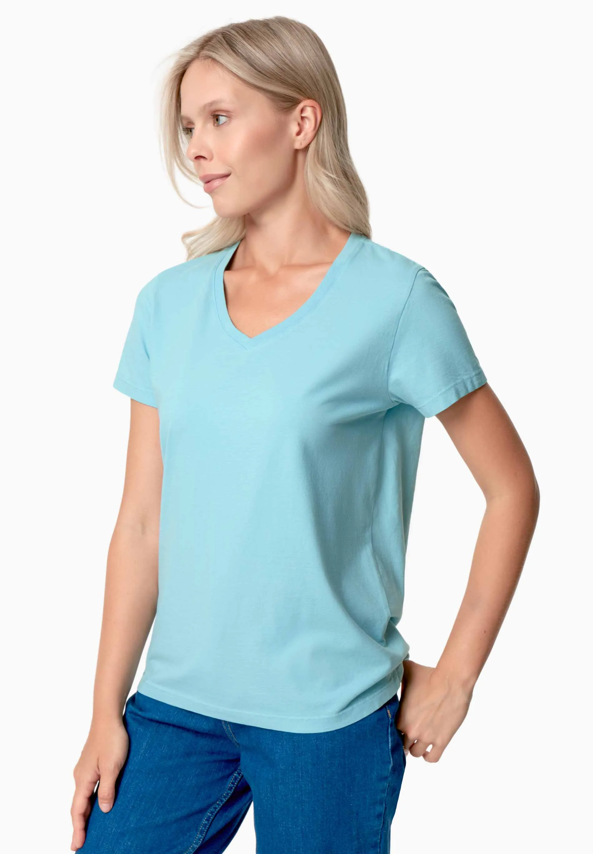Tessa Basic V-Neck T-Shirt Retro Blue sold by Ivalo.com product image thumbnail 3