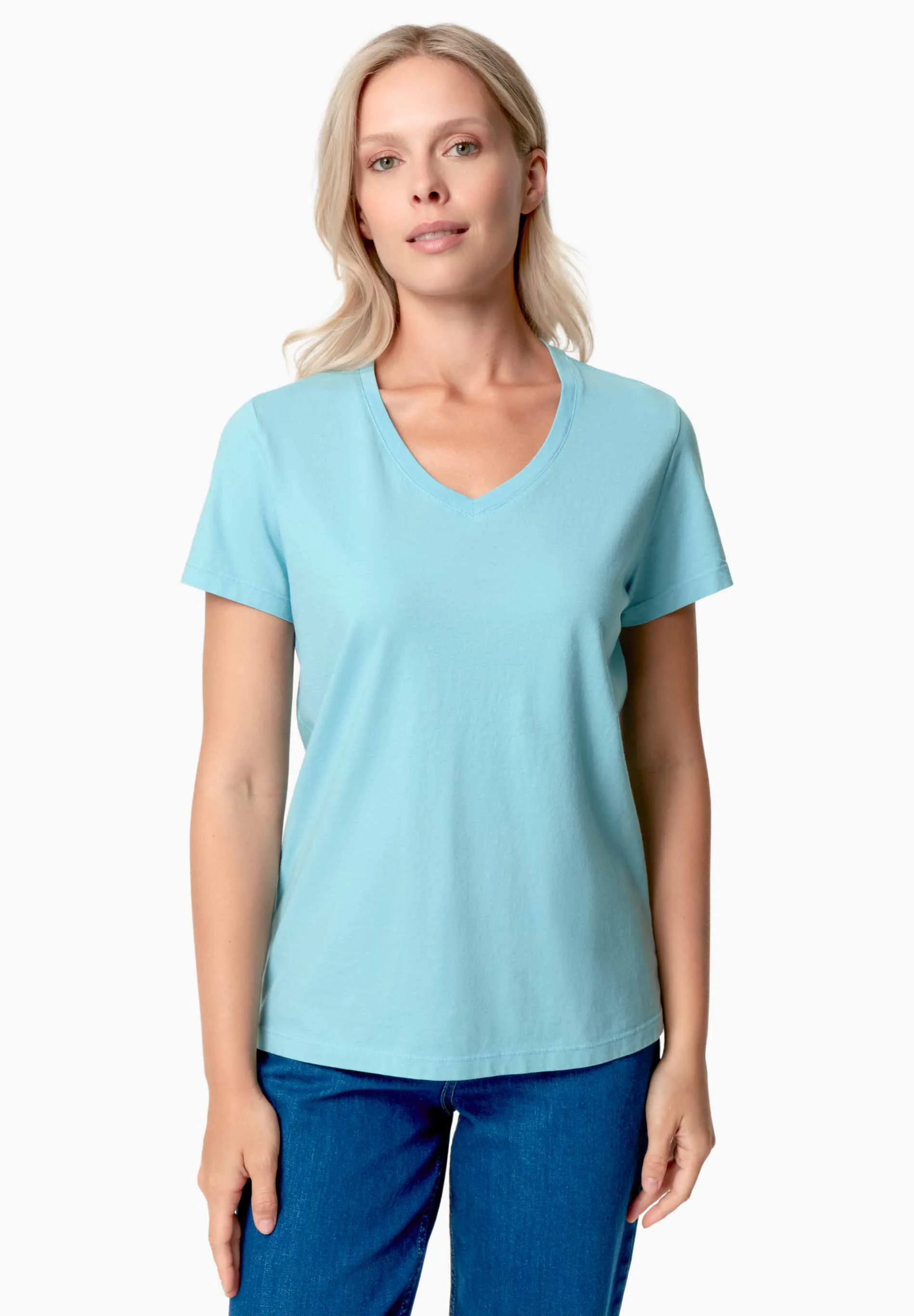 Tessa Basic V-Neck T-Shirt Retro Blue sold by Ivalo.com