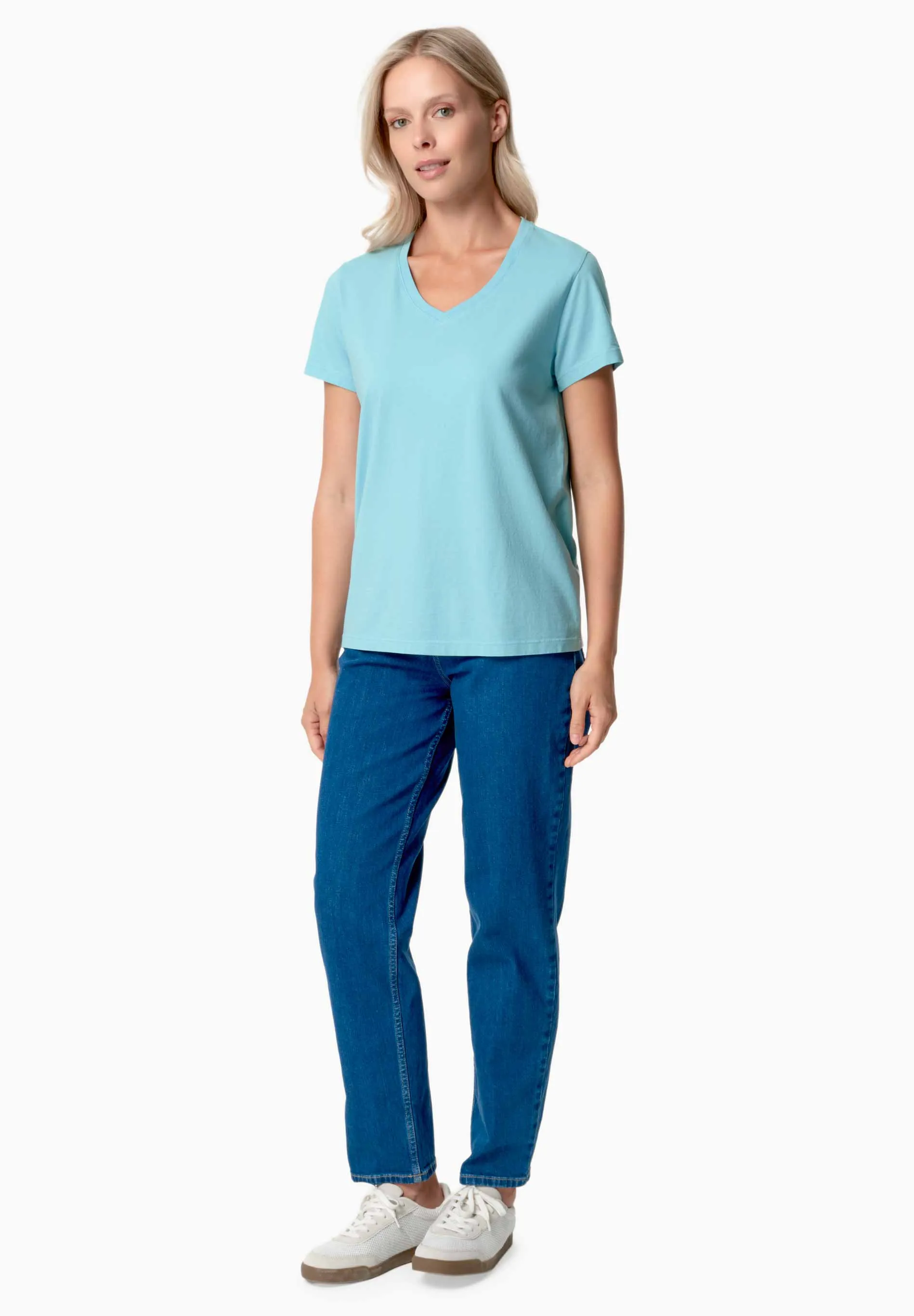 Tessa Basic V-Neck T-Shirt Retro Blue sold by Ivalo.com product image thumbnail 2