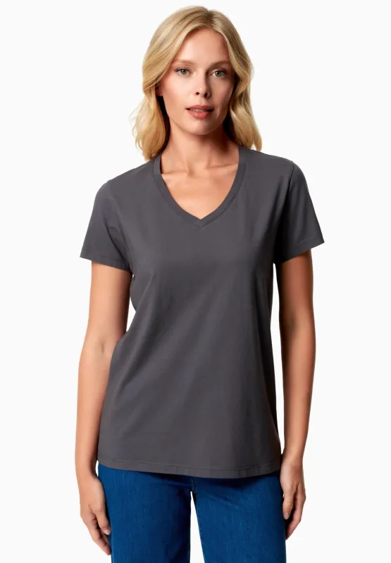 Tessa Basic V-Neck T-Shirt Shadow Grey sold by Ivalo.com