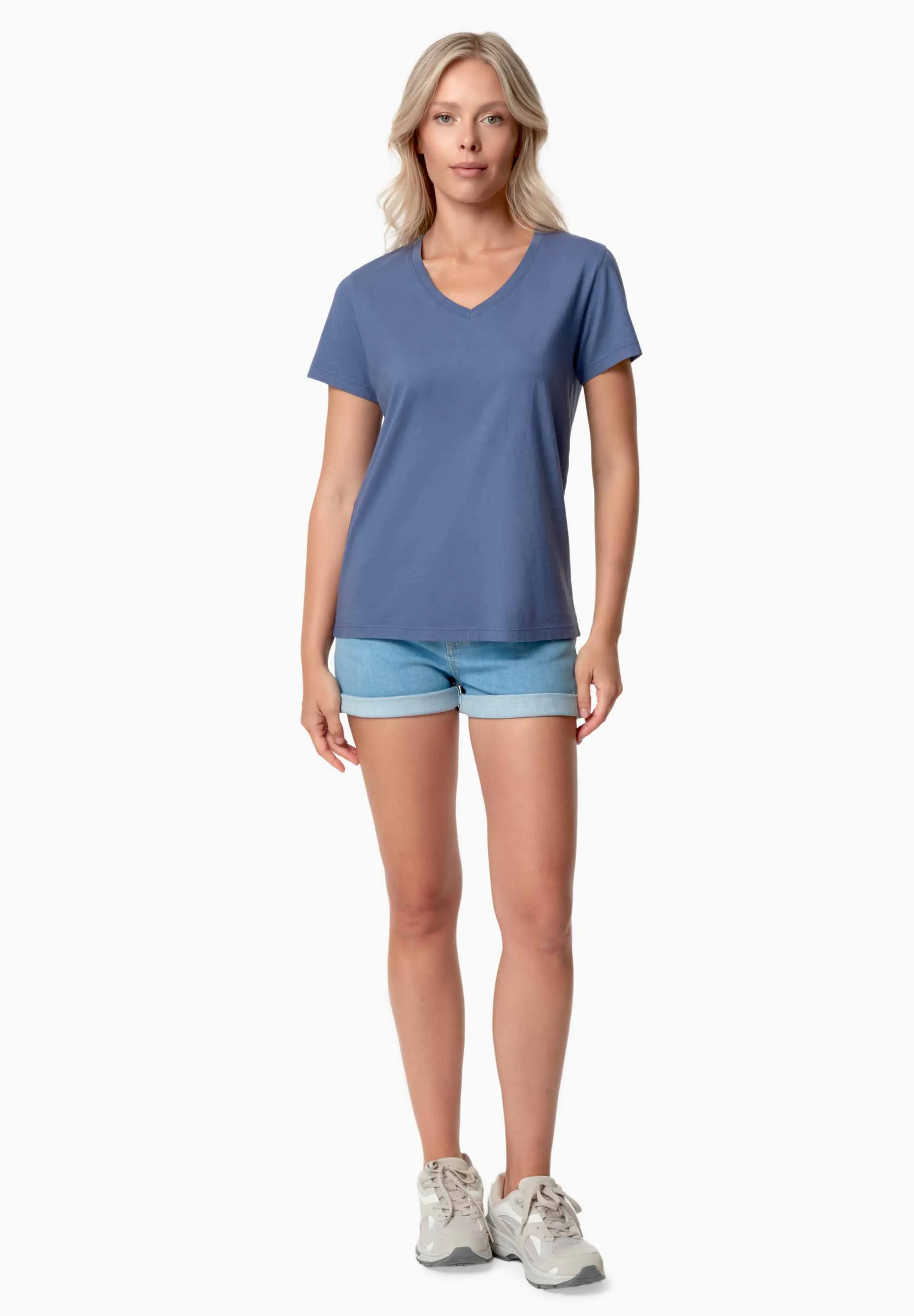 Tessa Basic V-Neck T-Shirt Honest Indigo sold by Ivalo.com product image thumbnail 2