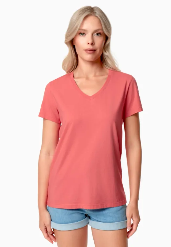Tessa Basic V-Neck T-Shirt Radiant Red sold by Ivalo.com