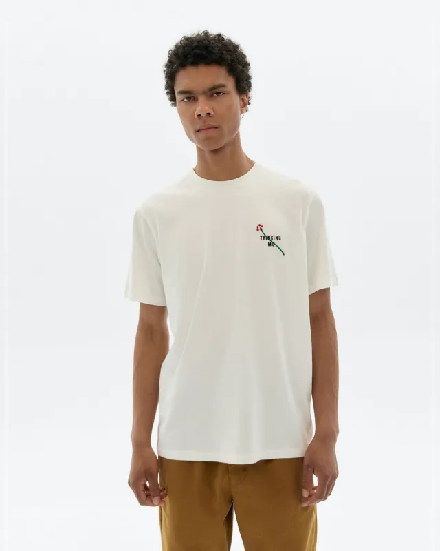 Zach T-Shirt White Embroidered Flower TM sold by Ivalo.com