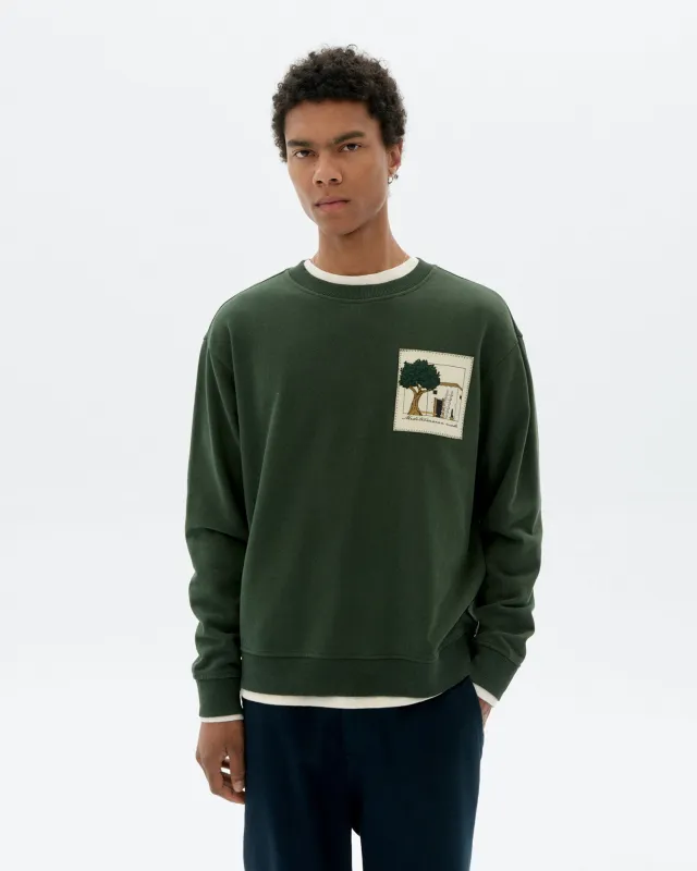 Leon Embroidered House Sweatshirt made by Thinking Mu