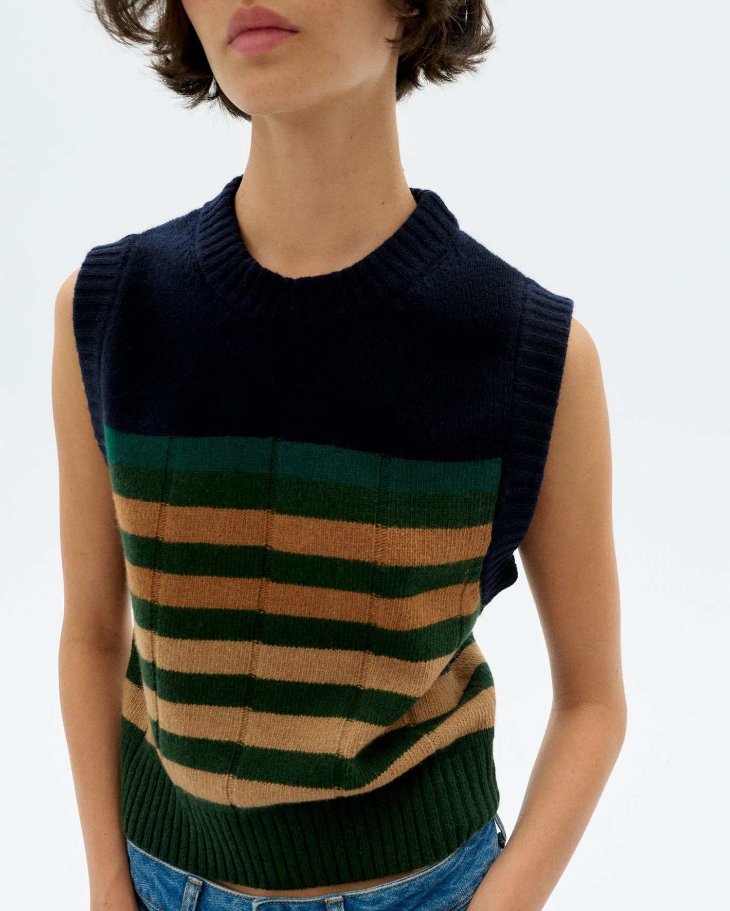 Sherry Vest Knitted Wool Yellow Striped sold by Ivalo.com product image thumbnail 3