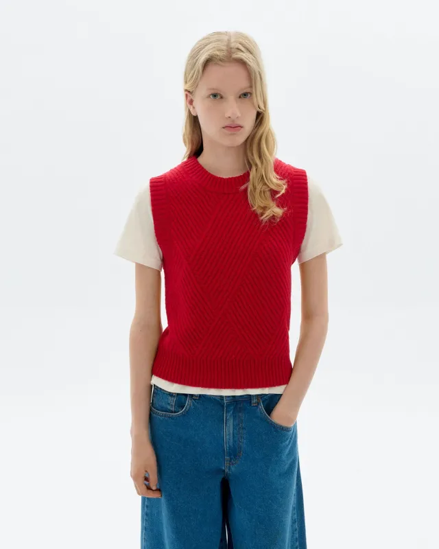 Kaia Vest Knitted Wool Red sold by Ivalo.com
