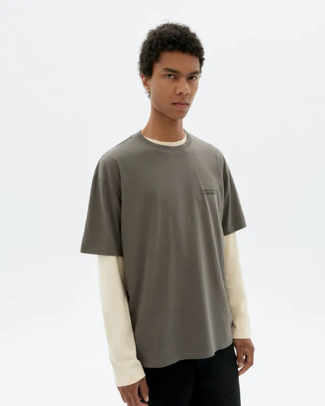 Aaron T-Shirt Grey Hand Embroidered Flower sold by Ivalo.com