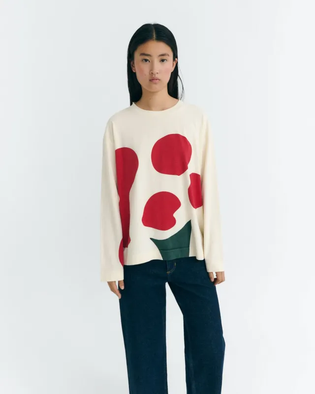 Emily Long Sleeve T-Shirt White Flower sold by Ivalo.com